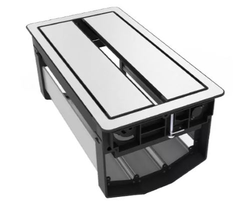 Scatola WINGS Premium per box Underdesk, con vasca inferiore, colorazione nero-alluminio - visualizza la scheda